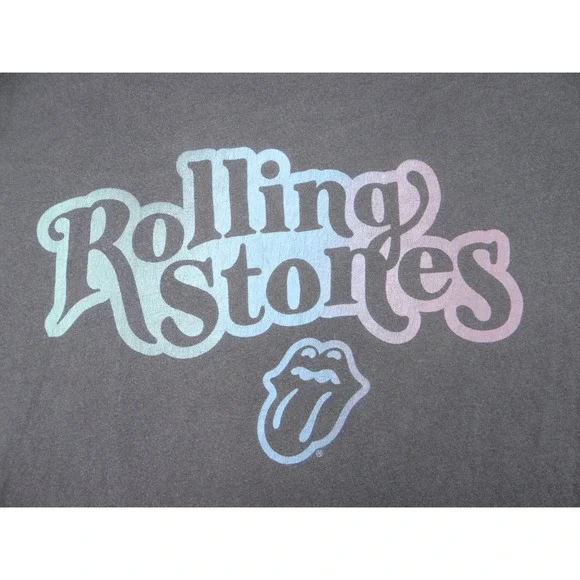 The Rolling Stones Logo T Shirt Gray Short Sleeve Cotton Blend Graphic Tee XS - Picture 3 of 6